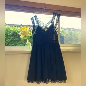 Free People Black lace dress